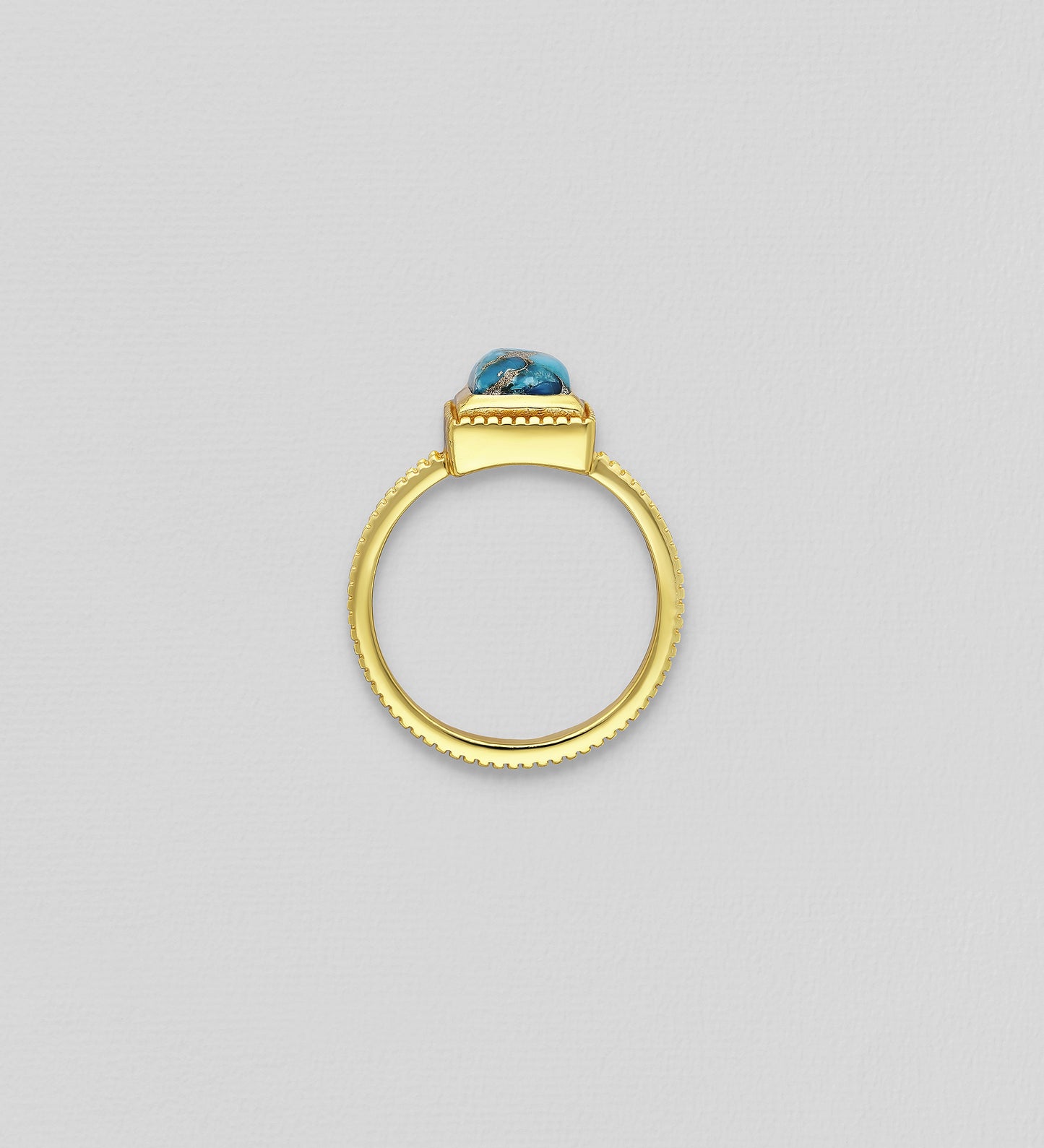 925 Sterling Silver Ring-Reconstructed Copper Turquoise