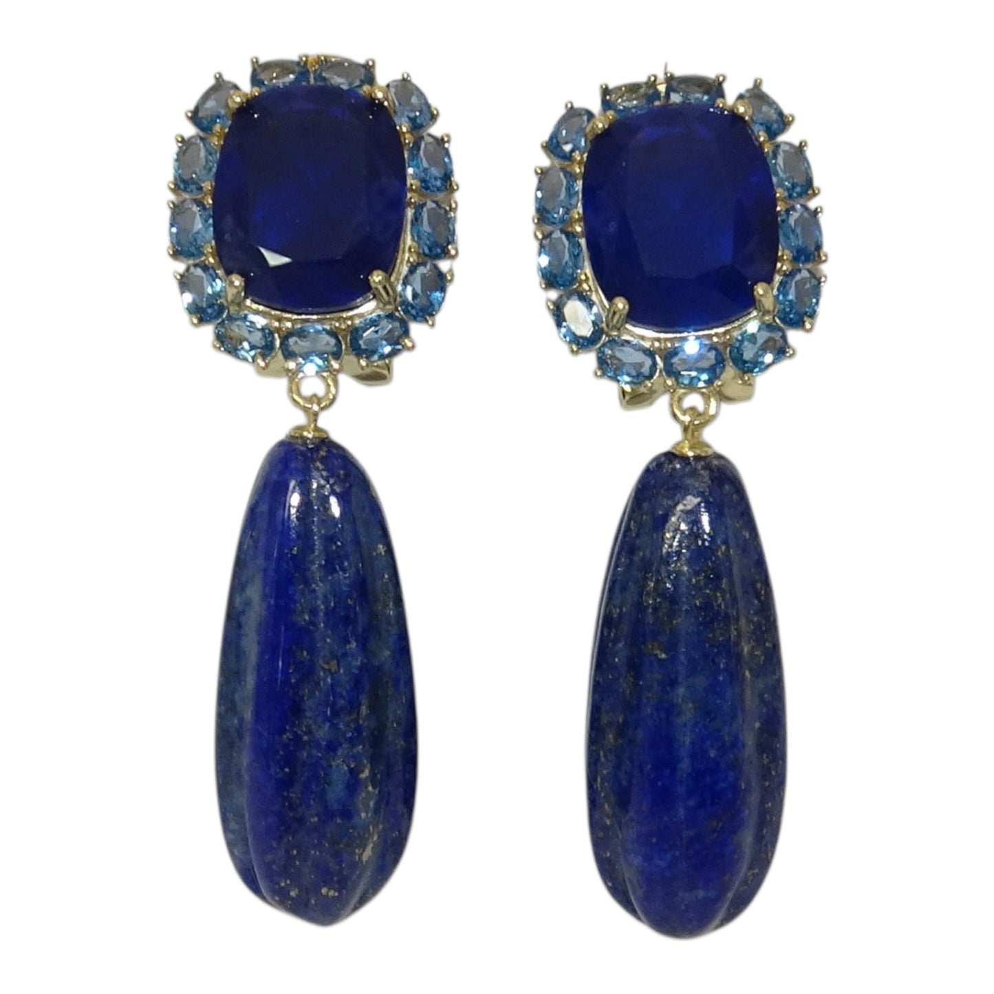 Lapis lazuli Stone Silver 925 Earrings