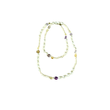 Sterling Silver Pearls and Stones Necklaces