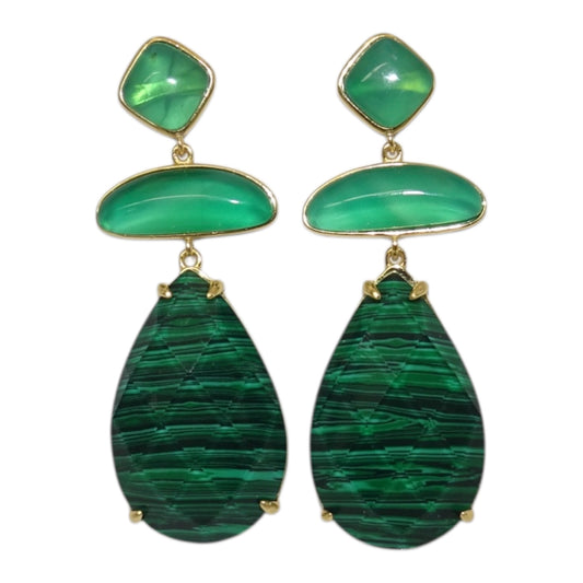 Green Amazonite Stone Silver 925 Earrings