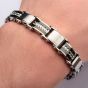 Double Sided Black-Steel Edge Polish Finished Reversible Bracelet