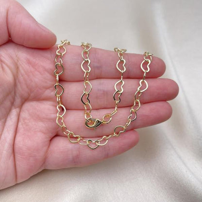Cadenas de corazones 18"