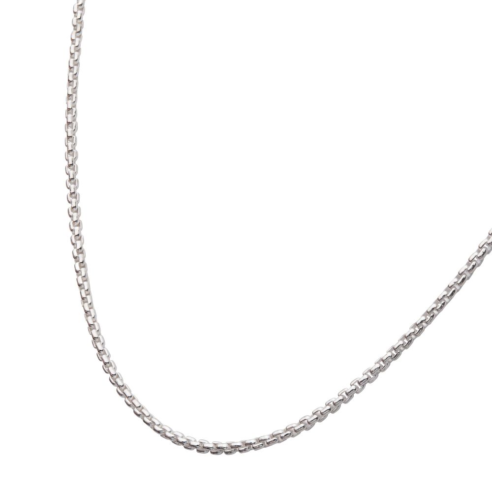 925 Italy Silver Polished Finish Box Chain Necklace