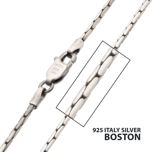 925 Italy Silver Black Rhodium Chain Necklace